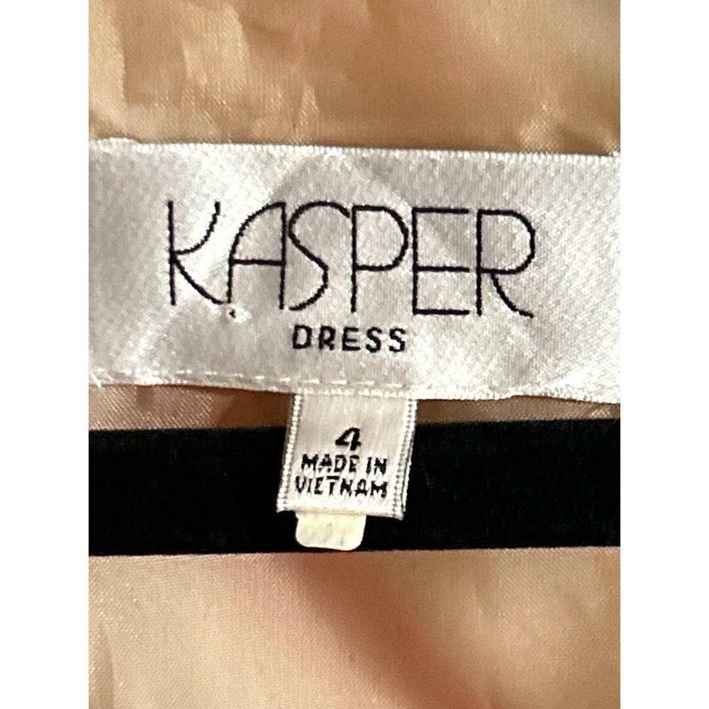 Kasper A-Line Dress Womens Size 4 Orange Striped Summer Brunch Sleeveless Bow - Picture 2 of 13